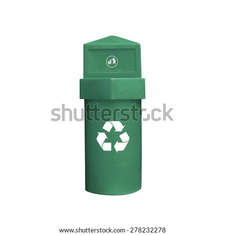 Recycling bin isolated