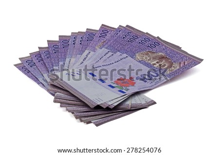 Malaysian ringgit isolated on white background