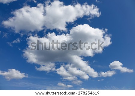Blue sky with white clouds beautiful clear summer day