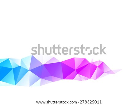 Cool colored blue and purple abstract triangle low poly , polygonal geometric background or business template vector