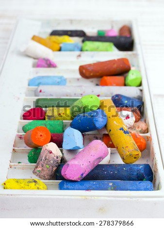 oil pastels in a box