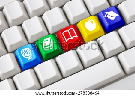 Smart keyboard with education images and text
