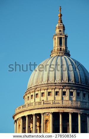 St Paul's cathedral closeup in London as the famous landmark. 