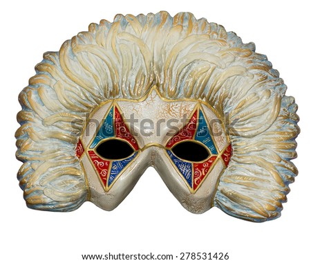 dell'arte theater mask isolated on white background
