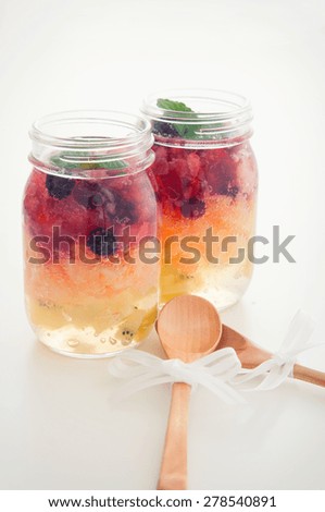 The jelly which is in the mason jar