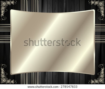 The metal frame on a dark wooden background for your design