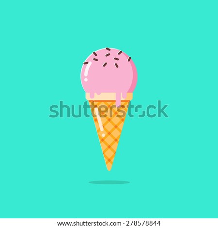 Vector illustration of ice cream cone.