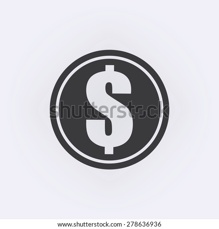 Dollars money coin icon - Vector