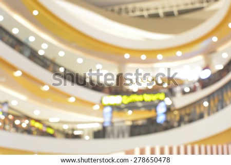 Blurred background blur shopping mall with bokeh