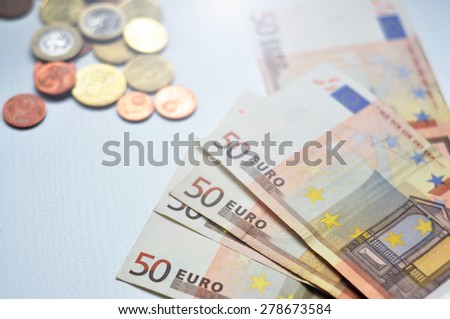 Euro Banknotes (close-up shot) 