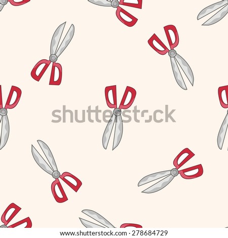 stationary scissors, cartoon seamless pattern background