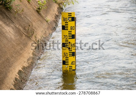 Water level measurement  Royalty-Free Stock Photo #278708867