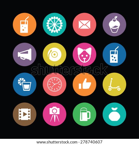 birthday icons universal set for web and mobile
