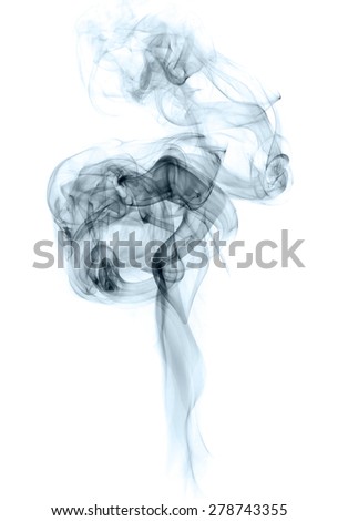 blue smoke on a white