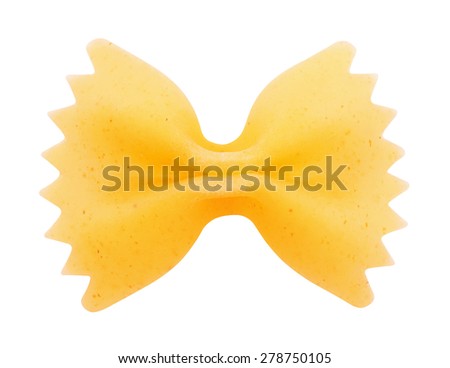 Bow tie pasta isolated on white background Royalty-Free Stock Photo #278750105