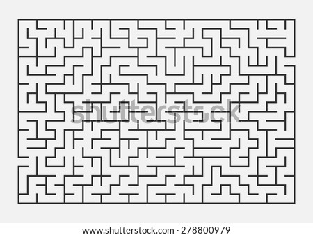 Vector illustration of maze / labyrinth. Isolated on white background, eps 8. Royalty-Free Stock Photo #278800979
