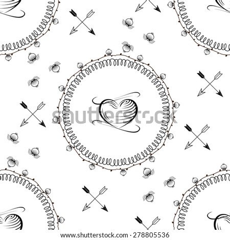 Seamless wallpaper pattern with flowers. Hand drawn flower pattern. Vector pattern with flowers and plants. Vector floral background. Background floral vector