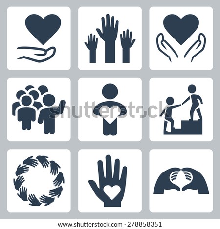 Charity and volunteer icon set Royalty-Free Stock Photo #278858351