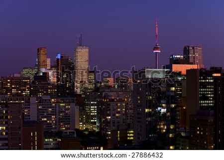 Downtown Toronto at night
