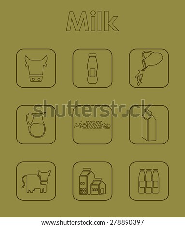 It is a set of milk simple web icons