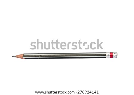 old pencil isolated on white background