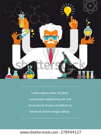 Mad Scientist - Research, Bio Technology and Science illustration