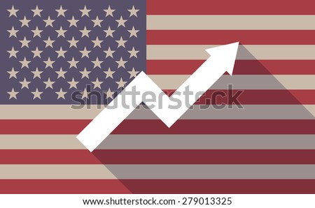 Illustration of an USA flag icon with a graph