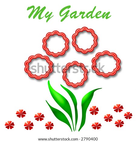 my garden picture cutout poster for photo display with flowers