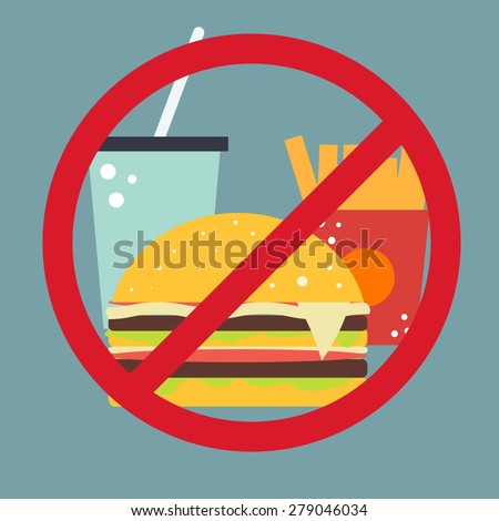 Vector food icon. No fast food.  Royalty-Free Stock Photo #279046034