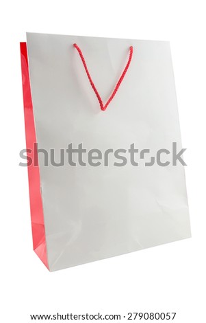 paper shopping bag isolated.