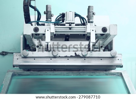 Retro printing press in the silkscreen technique