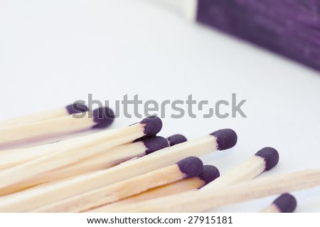 Box of matches on white background , retro style toned studio photo