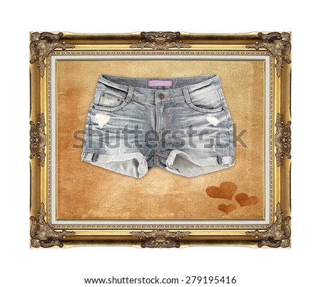 Jean shorts picture frame