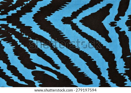 Blue and black zebra pattern. Blue animal print as background.