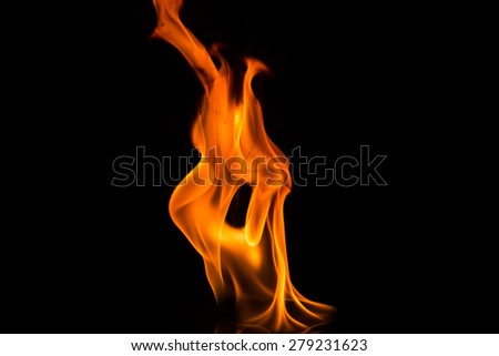 Flame on black background