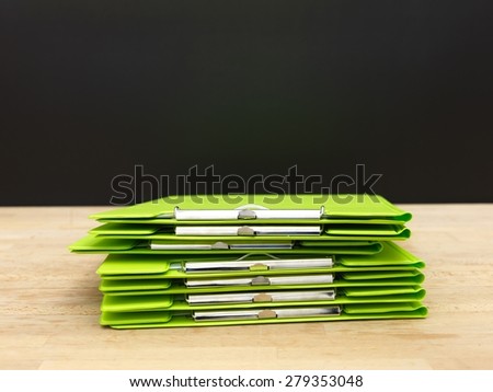 A close up shot of flip folders 