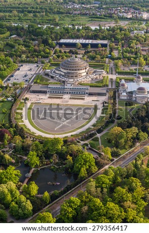 aerial view of wroclaw city suburbs in Poland