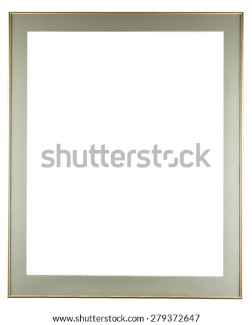 silver wooden decorative frame for painting isolated on white 
