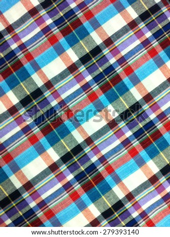 fabric  plaid Cotton of colorful background and abstract texture
