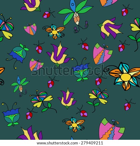 Abstract ornament with flowers