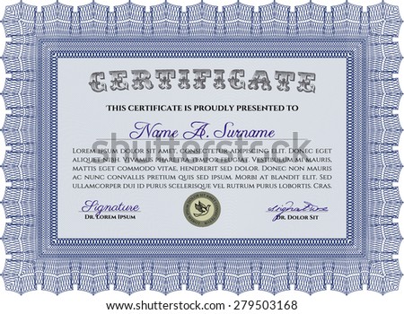 Certificate or diploma template. Modern design. Customizable, Easy to edit and change colors.With background. 