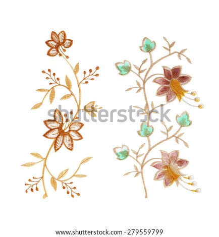 flowers fabric isolated on white background Royalty-Free Stock Photo #279559799