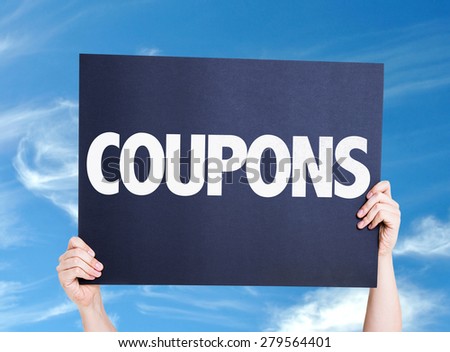 Coupons card with sky background