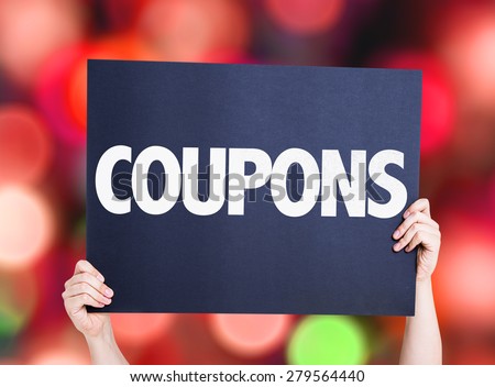Coupons card with bokeh background