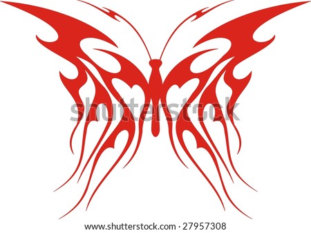 Flaming butterfly vector illustration, great for vehicle graphics, stickers and T-shirt designs. Ready for vinyl cutting.