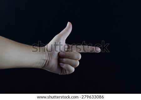 Walking fingers on black background