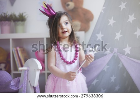 Dreams about being princess comes true Royalty-Free Stock Photo #279638306