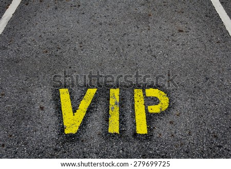 VIP service symbol with a first class reserved parking with a blank area for text.