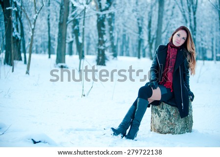 beautiful girl in winter clothes