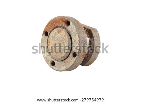 nut and bolt stainless steel isolated on white background